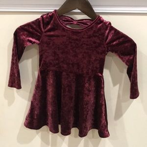 Childrens Place Toddler Girl Velvet Burgundy Dress